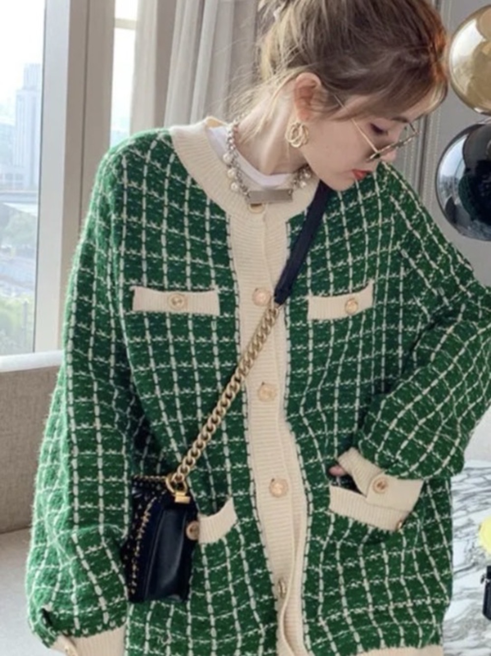 Tweed Money green Cardigan